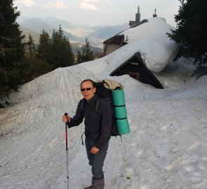 Zasněžená chata Edelweißhütte