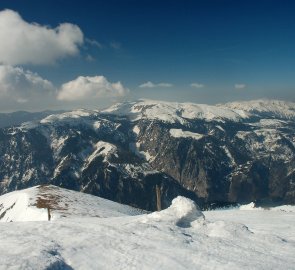 Pohled z vrcholu hory Klosterwappen na Raxalpe