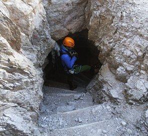 Entrance to the tunnels excavated in Monte Paterno
