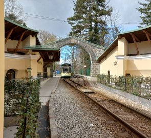 Konečná stanice Pöstlingbergbahn ve věži Marie