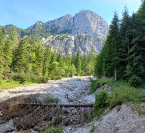 The dry riverbed of the Mühlbach