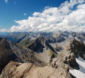 Lechtálské Alpy z hory Dawin Kopf 2968 m n. m.