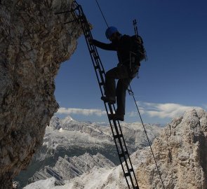 Sestup z vrcholu Cristallo di Mezzo