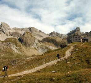Příchod na Mamminger Hutte v Lechtálských Alpách