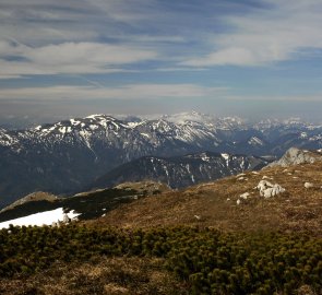 Pohled na Veitsch Alpe a Hochschwab