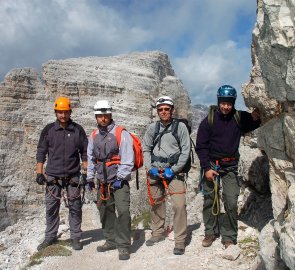 On the Innerkofler ferrata, Monte Paterno in the background