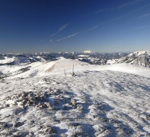 Schneealpe mountain range from the top of Windberg