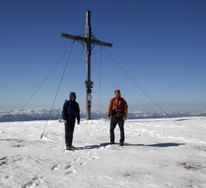 Vrcholový kříž na hoře Göller 1 766 m n. m.