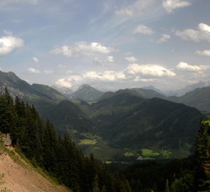Pohled na Alpy během výstupu