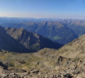 Pohled z vrcholu na Dolomity
