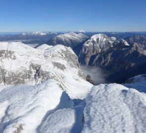 Pohled z vrcholu Ebenstein směrem na Schneealpe