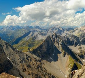 Lechtálské Alpy z hory Dawin Kopf 2 968 m n. m.