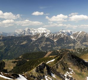 Národní park Gesäuse a Ennstálské Alpy  z hory Leistenhorn