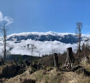 Pohoří Totes Gebirge během výstupu