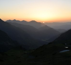 Západ slunce v Alpách