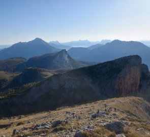 Pohled z hřebene hory Toter Mann směrem na Grosser Pyhrgas