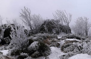 Zimní výstup na horu Loučná v Krušných horách