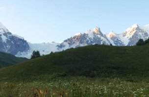Svanetie trek - crossing from Mestia to Ushguli in the Caucasus