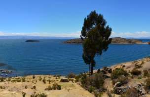 Crossing Isla del Sol on Lake Titicaca