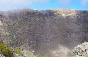 Trek to the crater rim of the Vesuvius volcano near Naples